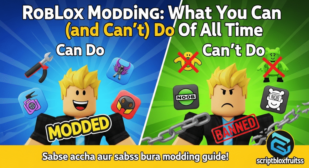 A criar um script e um modelo 3D dentro do Roblox Studio, a forma segura de modificar jogos.