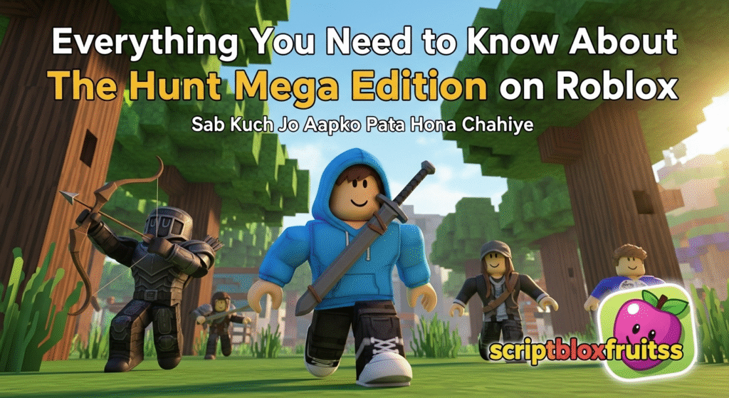 Avatar a exibir as recompensas e itens cosméticos exclusivos do evento The Hunt no Roblox.