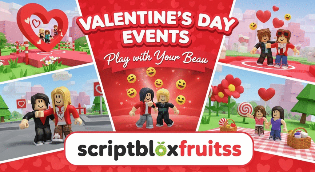 Avatares a partilhar um milkshake num café virtual do Roblox para celebrar o Dia dos Namorados.