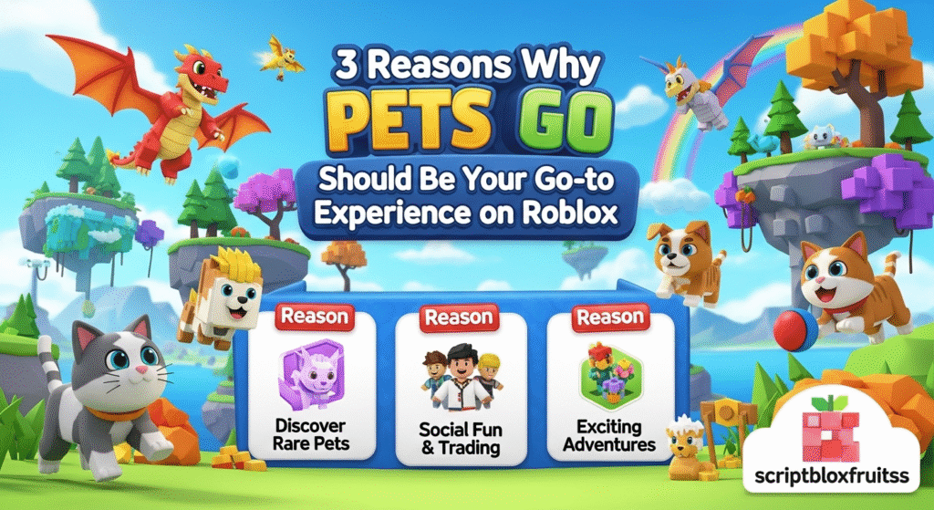 Um animal de estimação (pet) raro e brilhante em destaque no jogo PETS GO do Roblox.