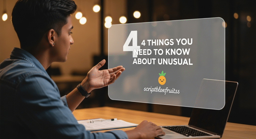 Jogador a explorar um ambiente surreal e misterioso no jogo Unusual do Roblox.