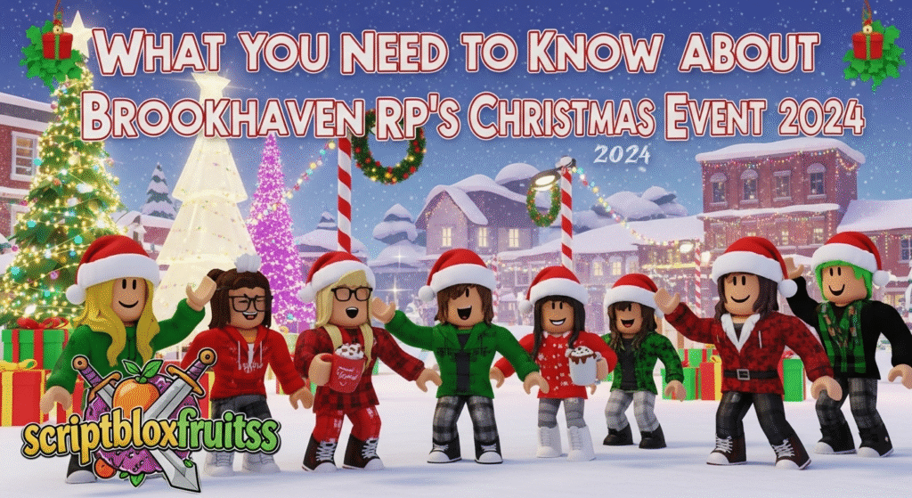 Nova casa de Natal temática no evento de Brookhaven RP 2024.