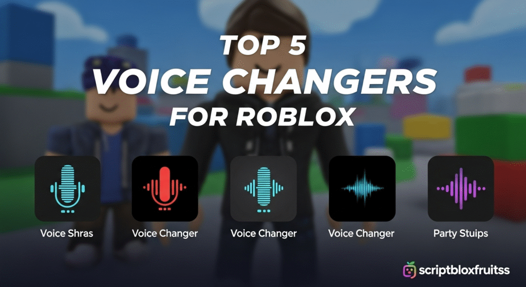 Interface de um software de modulação de voz, mostrando os diferentes efeitos de voz disponíveis.