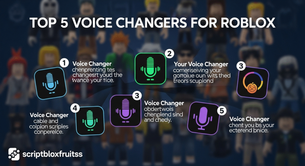Jogadores a usar vozes diferentes para role-playing num jogo de fantasia do Roblox.