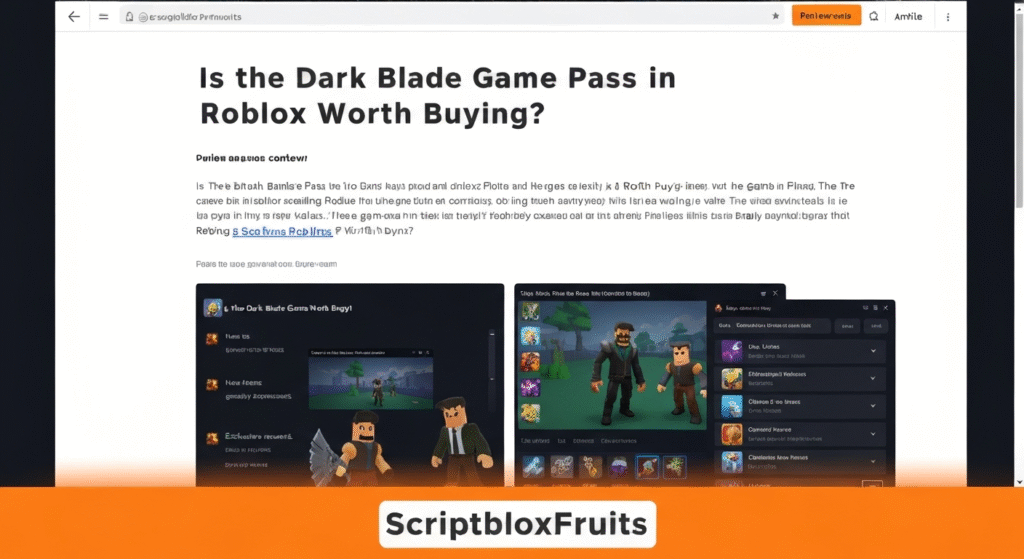 Jogador a usar um ataque especial da Dark Blade contra inimigos em Blox Fruits.