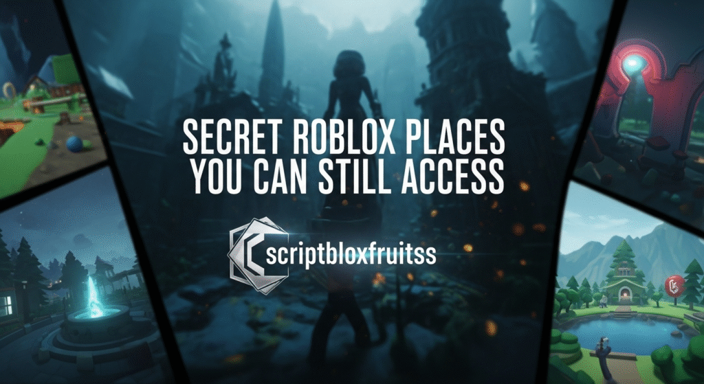 Jogador a descobrir uma passagem secreta atrás de uma parede falsa num jogo do Roblox.