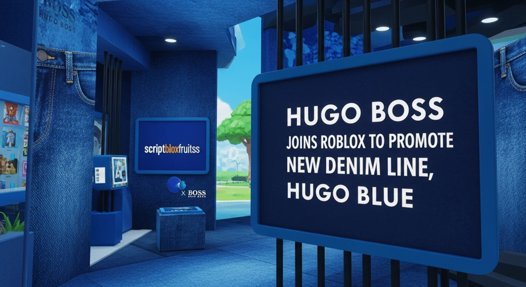 Itens virtuais da coleção Hugo Blue disponíveis para os jogadores no Roblox.