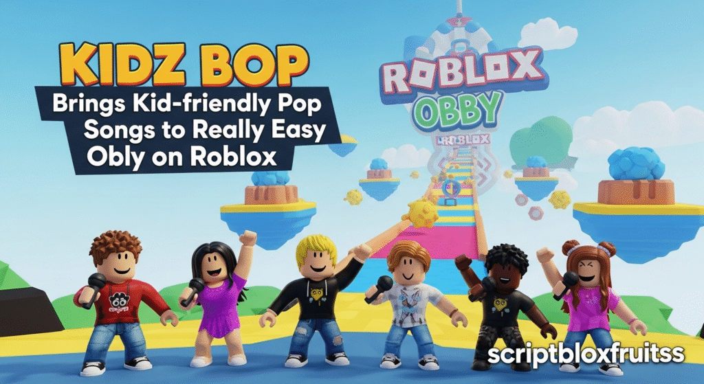 Itens cosméticos e recompensas exclusivas do evento KIDZ BOP no Roblox.