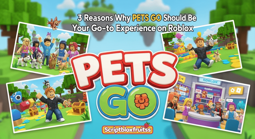 Um animal de estimação (pet) raro e brilhante em destaque no jogo PETS GO do Roblox.