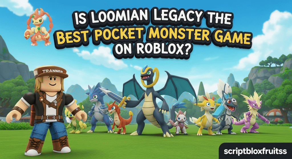 Jogador a escolher o seu Loomian inicial no laboratório do jogo Loomian Legacy no Roblox.