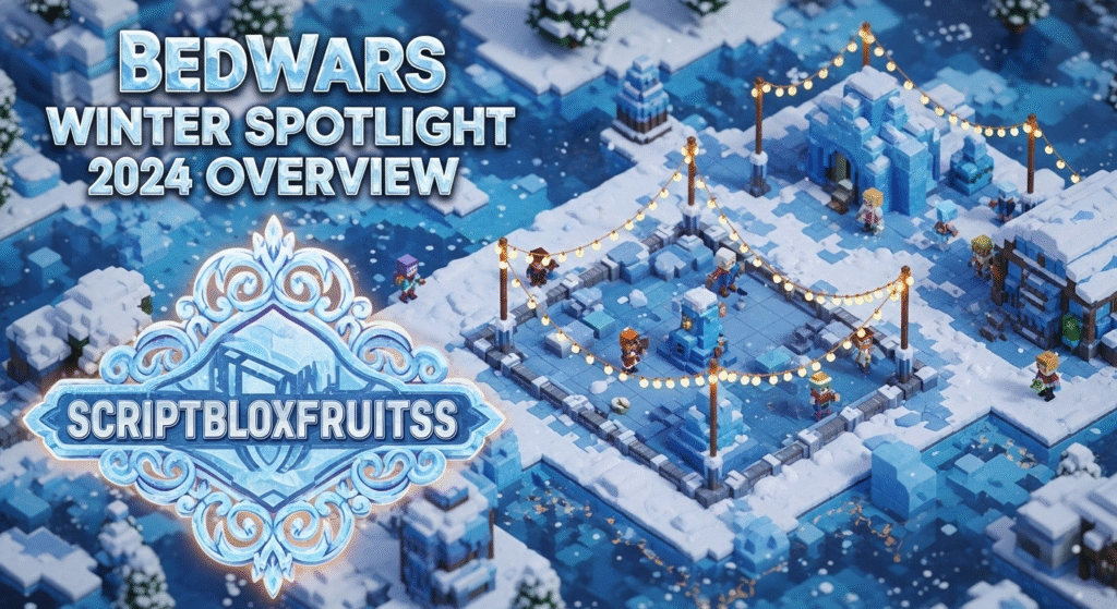 Jogador a usar a habilidade especial do novo Kit de inverno no BedWars.