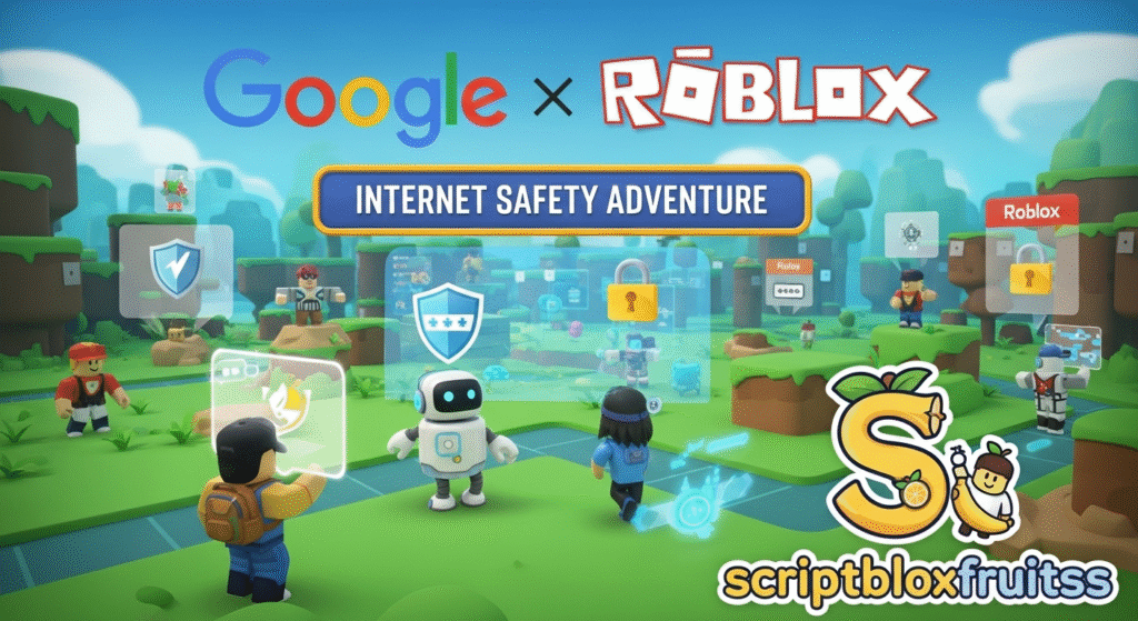 Jogador a aprender a evitar phishing num desafio do jogo de segurança da Google no Roblox