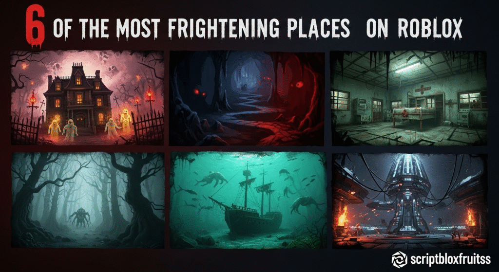 Um monstro a sair de um armário, prestes a dar um "jumpscare" num jogo do Roblox.