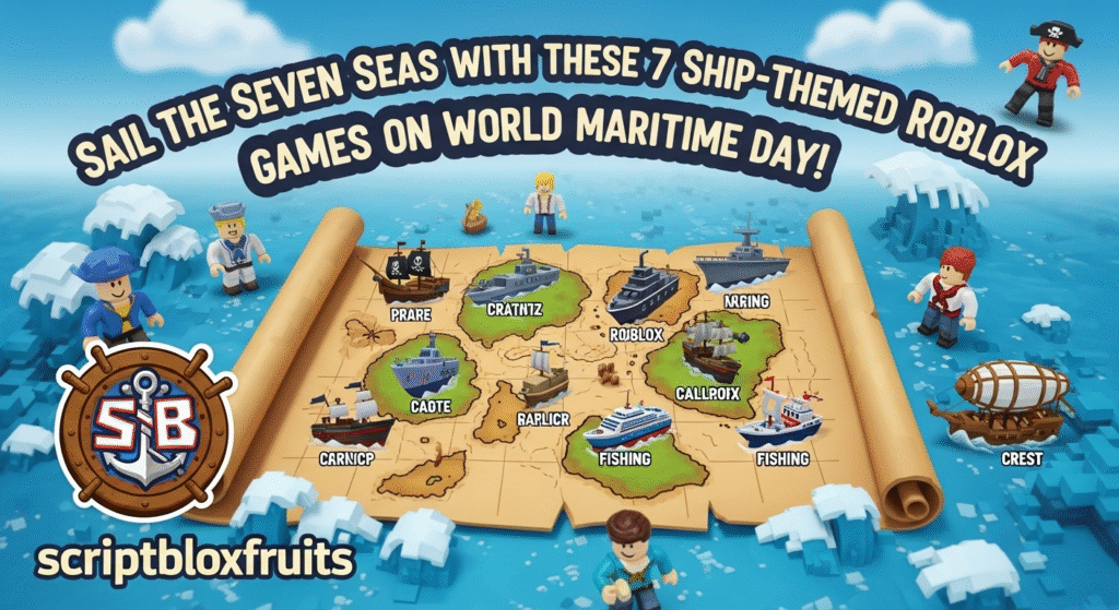 Batalha naval épica entre navios piratas num jogo de aventura do Roblox.